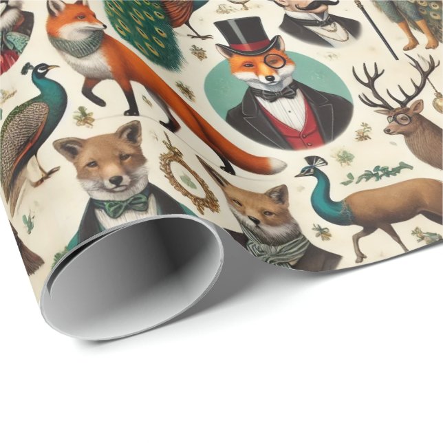 Sophisticated Aristocratic Christmas Wrapping Pape Wrapping Paper (Roll Corner)