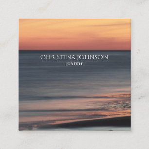 Sophisticated Beach Sunset Custom Square Business Card