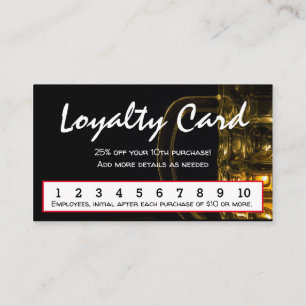 Sophisticated Beer Mug Craft Brewery Loyalty Card