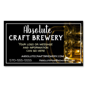 Sophisticated Beer Mug Craft Brewery  Magnetic Business Card