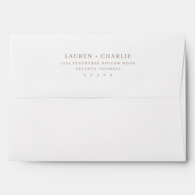 Sophisticated Beige Minimalist Calligraphy Envelope (Back (Top Flap))