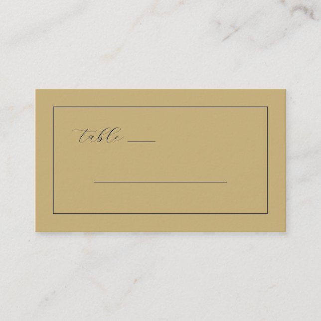 Sophisticated Beige Minimalist Calligraphy Place Card (Front)