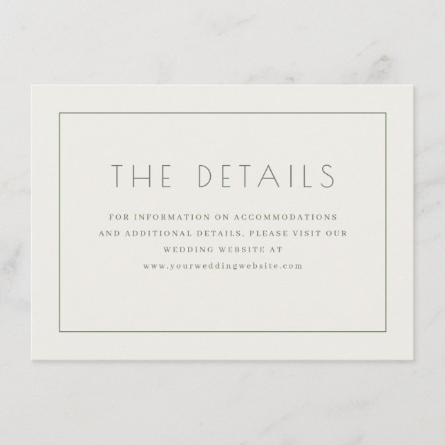 Sophisticated Beige Minimalist Enclosure Card (Front)