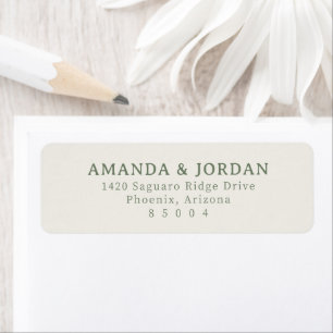 Sophisticated Beige Minimalist Return Address Label