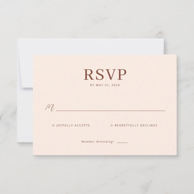 Sophisticated Beige RSVP Card (Front)