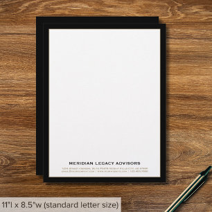 Sophisticated Black and Gold Business Custom Letterhead