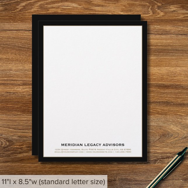 Sophisticated Black and Gold Business Custom Letterhead (Creator Uploaded)