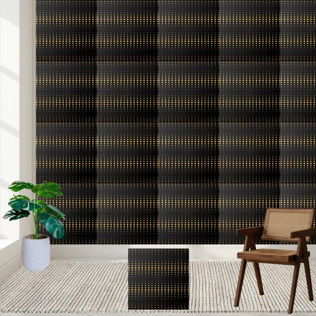 Sophisticated Black and Gold Hexagon Design Tile (Sophisticated Black and Gold Hexagon Design Tile)
