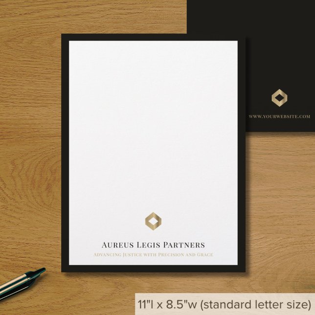  Sophisticated Black and Gold Logo Custom Letterhead (Creator Uploaded)