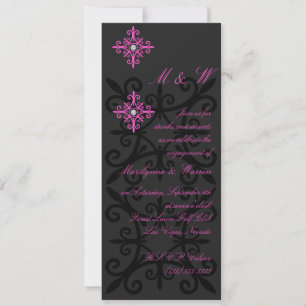 Sophisticated Black and Pink Engagement Party Invitation