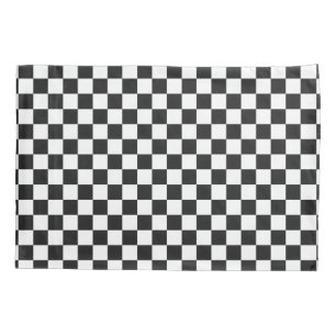 Sophisticated Black and White Checkered Pattern Pillowcase