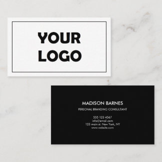 Sophisticated Black And White Logo Minimal  Business Card