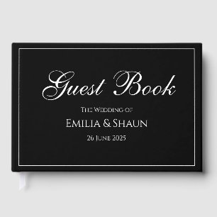Sophisticated Black and White Wedding Guest Book