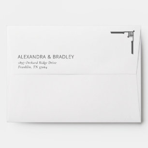 Sophisticated Black Fountain Pen Envelope