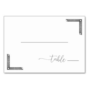 Sophisticated Black Geometric Brackets Table Number