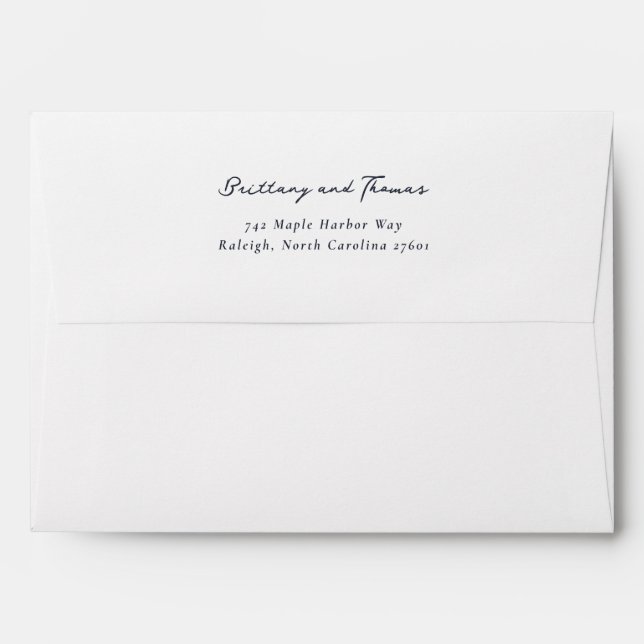 Sophisticated Black Minimalist Calligraphy Envelope (Back (Top Flap))