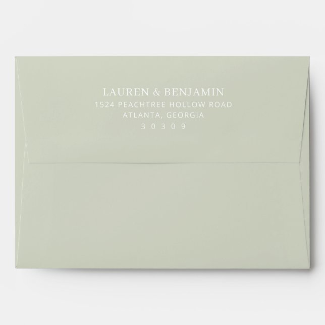 Sophisticated Black Minimalist Typographic Envelope (Back (Top Flap))