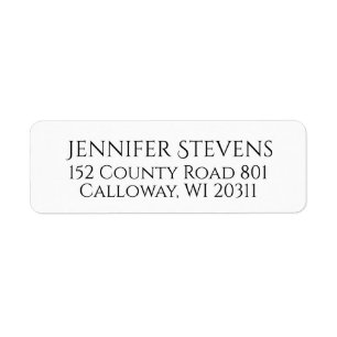Sophisticated Black & White Return Address Label