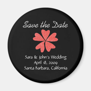 Sophisticated Black & White Wedding save-the-date Magnet