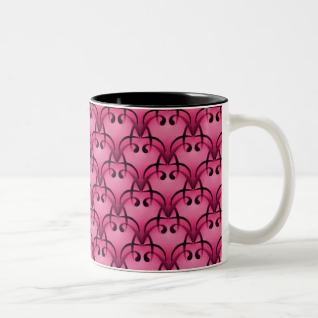 Sophisticated Bliss Mug, Bright Pink Two-Tone Coffee Mug (Right)