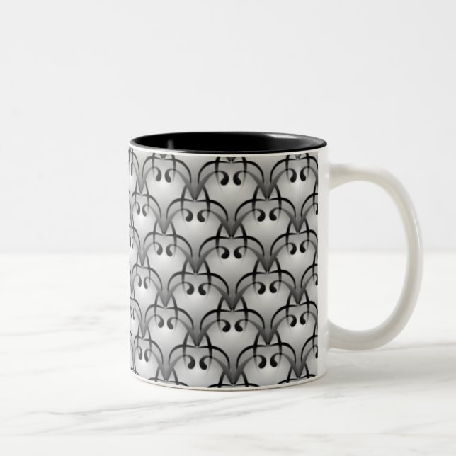 Sophisticated Bliss Mug, Soft Grey Two-Tone Coffee Mug (Right)