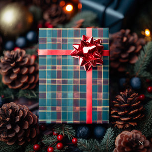 Sophisticated Blue and Burgundy Plaid – Classic  Wrapping Paper
