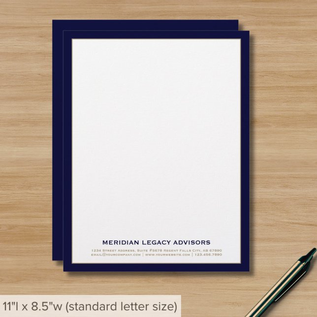 Sophisticated Blue and Gold Business Letterhead (Creator Uploaded)