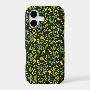 Sophisticated blue & beige floral pattern design 