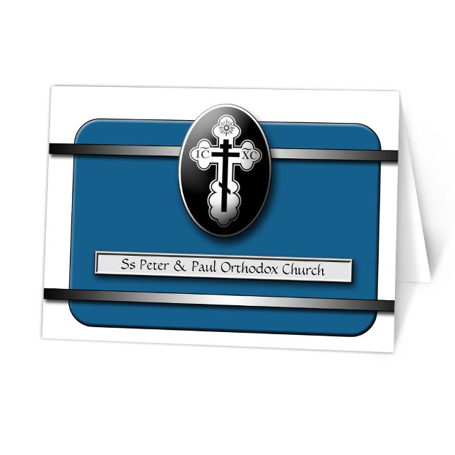 Sophisticated Blue Orthodox Card (Sophisticated Blue Orthodox Card at Ammia's Orthodox Online Store on Zazzle. )