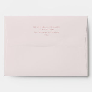 Sophisticated Blush and Rose Colour Wedding Envelope