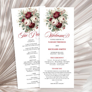 Sophisticated Blush Burgundy Wedding Program