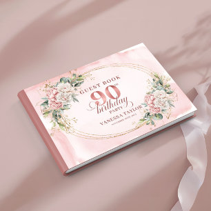 Sophisticated Blush Gold Eucalyptus 90 Guest Book