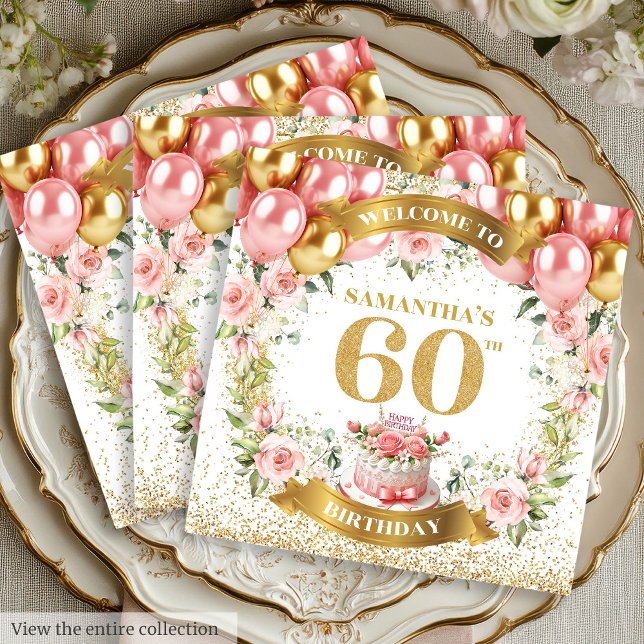 Sophisticated Boho 60th Birthday Napkins Gold Chic (Sophisticated Boho 60th Birthday Napkins Gold Chic)
