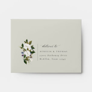 Sophisticated Botanical Floral Rsvp Envelope