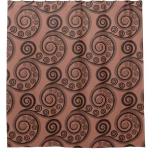 Sophisticated Bronze Curly Swirls Shower Curtain