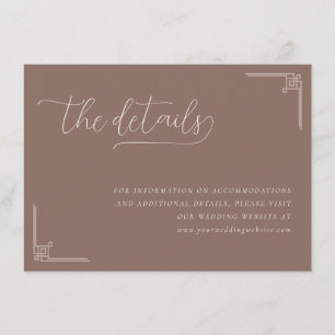 Sophisticated Brown Geometric Calligraphy Enclosure Card