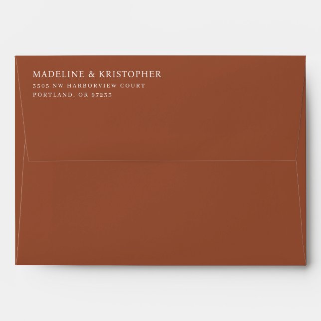 Sophisticated Brown Minimalist Typographic Envelope (Back (Top Flap))