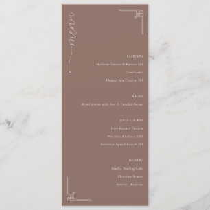 Sophisticated Brown Serif Menu