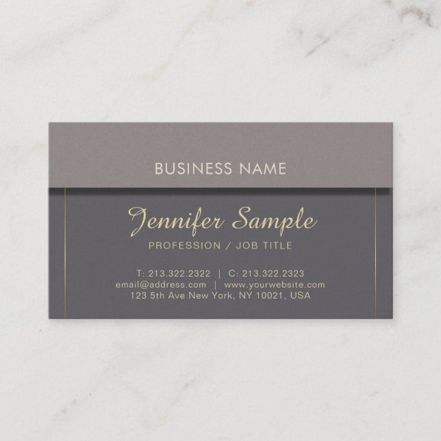 Sophisticated Businessman Consultant Luxury Plain Business Card (Front)