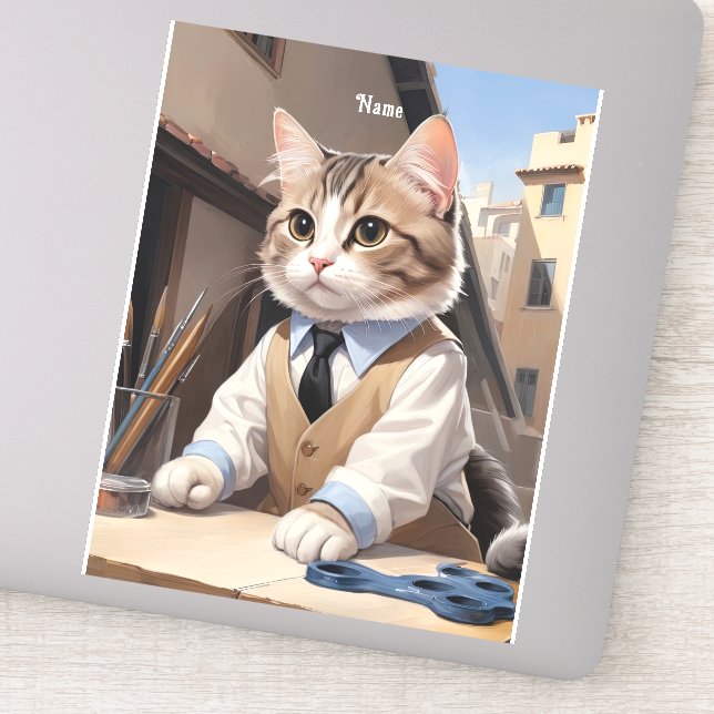 Sophisticated Cat Architect Cat Lover (Detail)