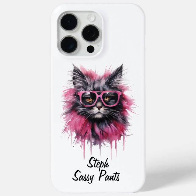 Sophisticated Cat with Glasses iPhone / iPad case (Back)