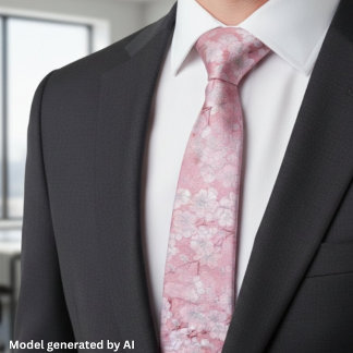 Sophisticated Cherry Blossom Floral Tie