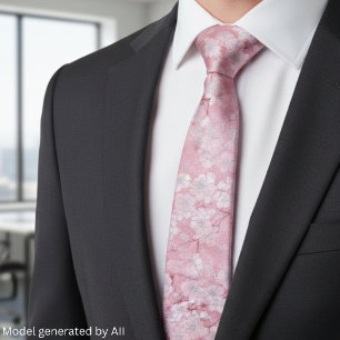 Sophisticated Cherry Blossom Floral Tie