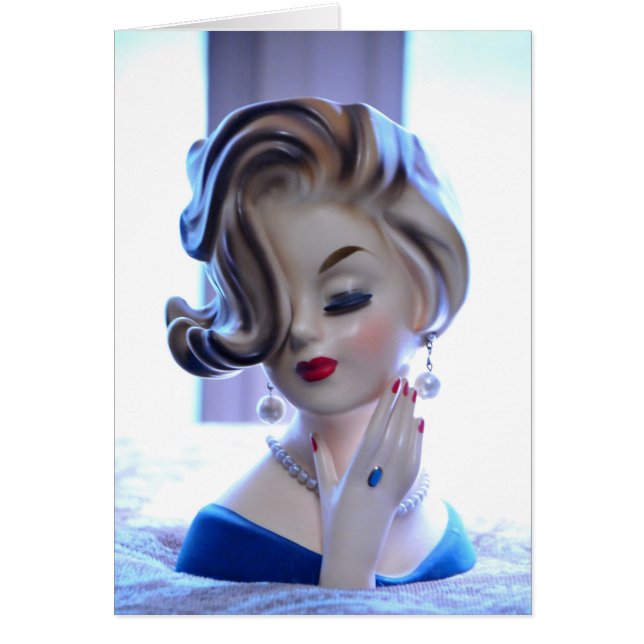 Sophisticated Chic Lady Head Vase Woman Flip Hair (Front)