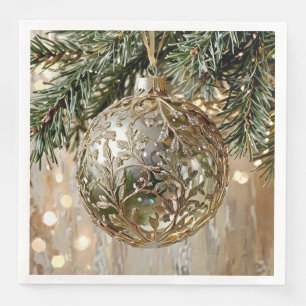 Sophisticated Christmas Ornament Napkin