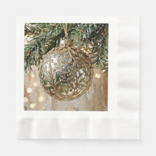 Sophisticated Christmas Ornament Napkin