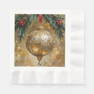 Sophisticated Christmas Ornament Napkin