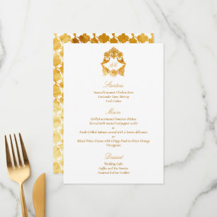 Sophisticated Classic Faux Foil Gold Rococo Menu
