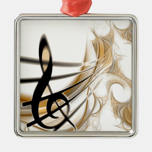 Sophisticated classic music sheet design accessory metal ornament (Front)
