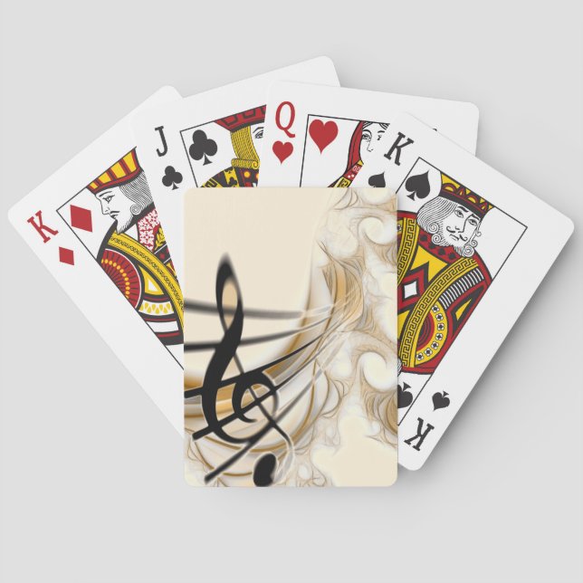 Sophisticated classic music sheet design accessory playing cards (Back)